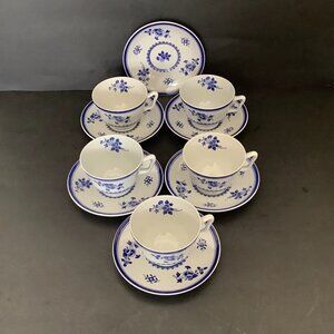 SPODE COPELAND SPODES GLOUCESTER Set Of 5 Coffee Cups & 6 Saucers EUC!!